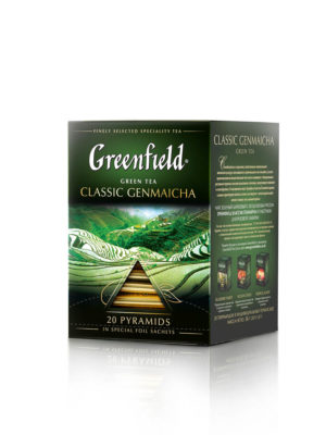 Greenfield – Thé vert aromatisé Classic Genmaicha – 20 pyramides