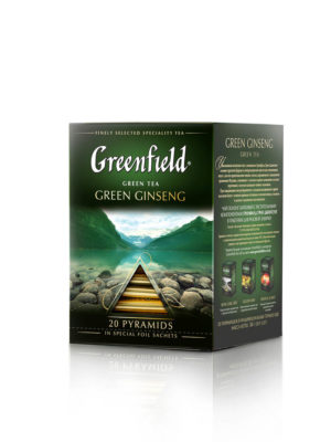 Greenfield – Thé vert aromatisé Green Ginseng – 20 pyramides