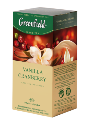 Greenfield – thé noir aromatisé Vanilla Cranberry – 25 sachets